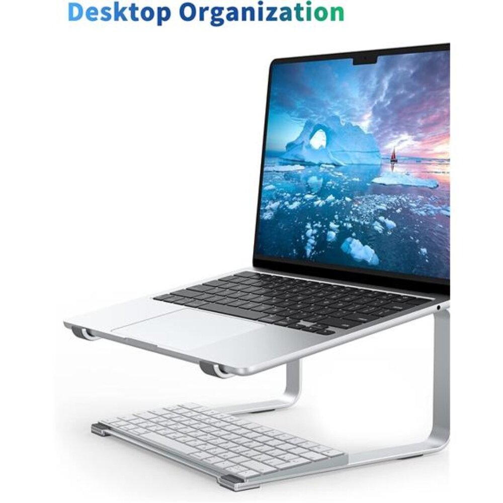 Laptop Stand for Desk, Metal Computer Riser, Heavy Stable PC Holder - Picture 3 of 8